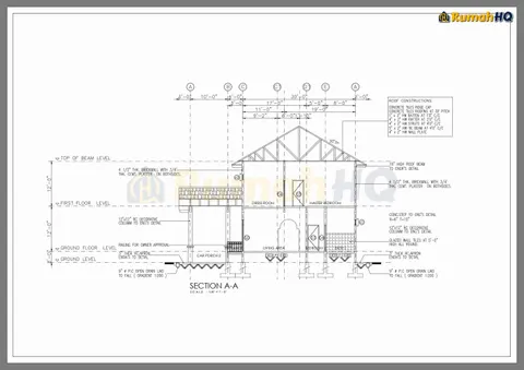 Lukisan teknikal rumah RHQ-D1-06, helaian 6 daripada 14