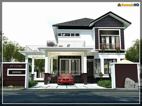 Pandangan 3D 1 daripada 5, rumah RHQ-D1-06 — Banglo 2 Tingkat · 5 Bilik · 5 Bilik Air