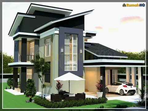Pandangan 3D 3 daripada 5, rumah RHQ-D1-07 — Banglo 2 Tingkat · 5 Bilik · 5 Bilik Air