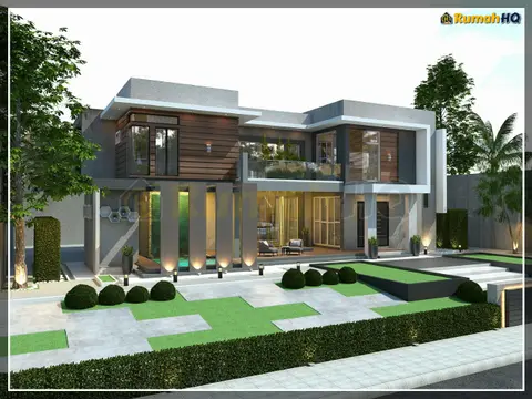 Pandangan 3D 2 daripada 3, rumah RHQ-D1-09 — Banglo 2 Tingkat · 4 Bilik · 5 Bilik Air