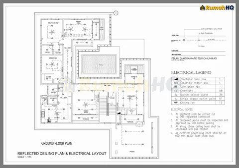 Lukisan teknikal rumah RHQ-D1-11, helaian 3 daripada 13