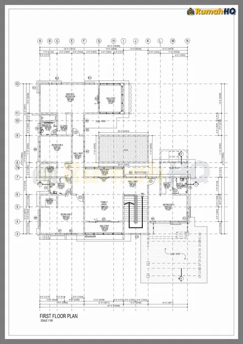 Lukisan teknikal rumah RHQ-D1-11, helaian 4 daripada 13