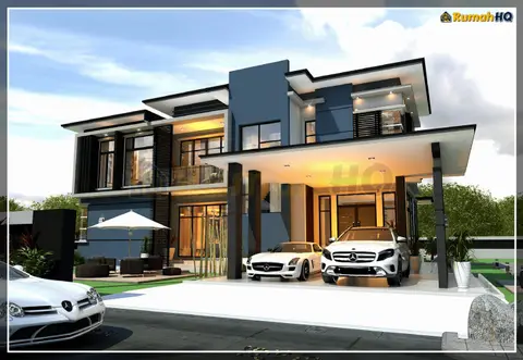 Pandangan 3D 3 daripada 5, rumah RHQ-D1-11 — Banglo 2 Tingkat · 6 Bilik · 5 Bilik Air