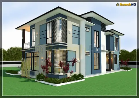 Pandangan 3D 5 daripada 5, rumah RHQ-D1-11 — Banglo 2 Tingkat · 6 Bilik · 5 Bilik Air