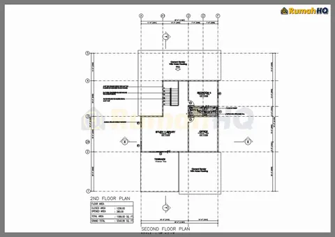 Lukisan teknikal rumah RHQ-D1-12, helaian 2 daripada 14