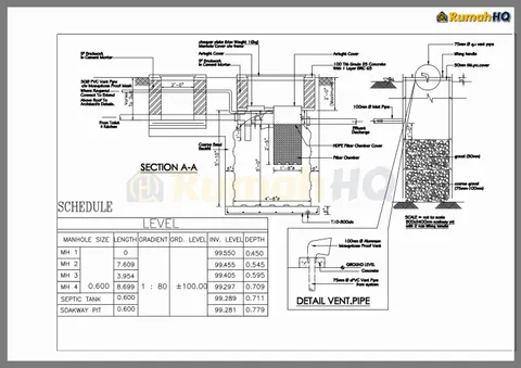 Lukisan teknikal rumah RHQ-D1-12, helaian 4 daripada 14
