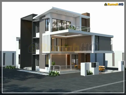 Pandangan 3D 2 daripada 5, rumah RHQ-D1-12 — Banglo 2 Tingkat · 5 Bilik · 7 Bilik Air