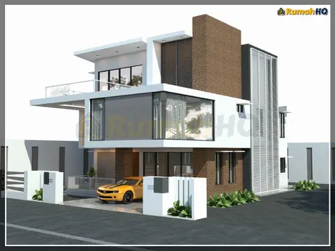 Pandangan 3D 5 daripada 5, rumah RHQ-D1-12 — Banglo 2 Tingkat · 5 Bilik · 7 Bilik Air