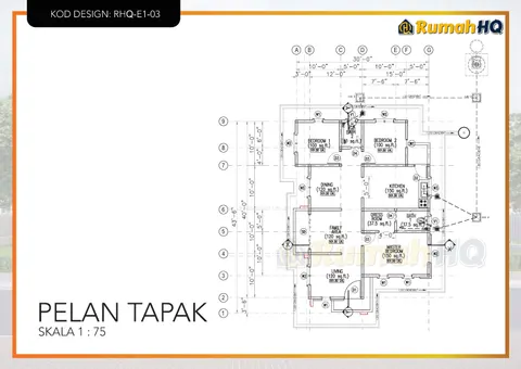 Lukisan teknikal rumah RHQ-E1-03, helaian 1 daripada 12