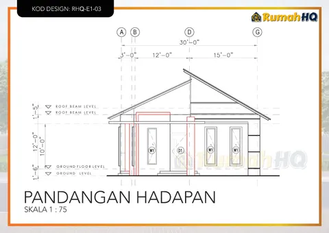 Lukisan teknikal rumah RHQ-E1-03, helaian 5 daripada 12
