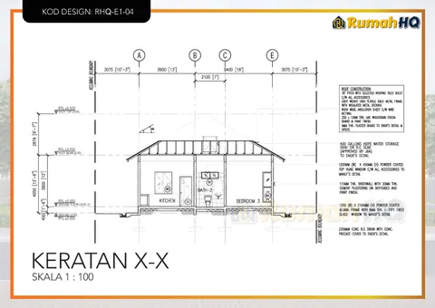 Lukisan teknikal rumah RHQ-E1-04, helaian 3 daripada 13