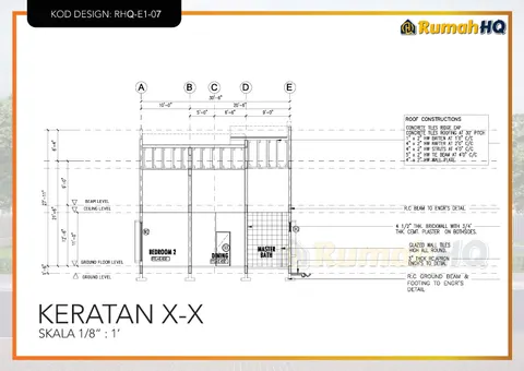 Lukisan teknikal rumah RHQ-E1-07, helaian 3 daripada 13