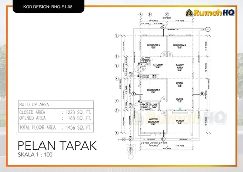 Lukisan teknikal rumah RHQ-E1-08, helaian 1 daripada 13