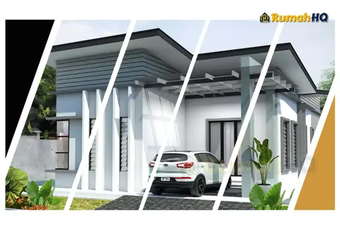 Pandangan 3D 1 daripada 5, rumah RHQ-E1-08 — Banglo 1 Tingkat · 4 Bilik · 2 Bilik Air