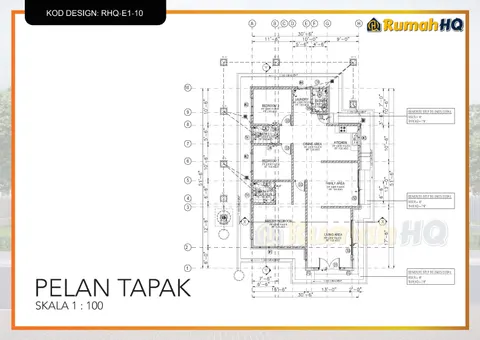 Lukisan teknikal rumah RHQ-E1-10, helaian 1 daripada 11
