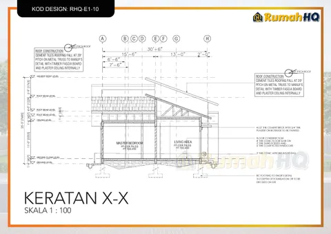 Lukisan teknikal rumah RHQ-E1-10, helaian 3 daripada 11