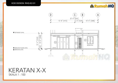 Lukisan teknikal rumah RHQ-E2-01, helaian 3 daripada 13