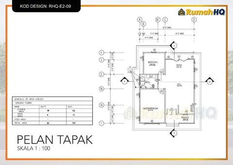 Lukisan teknikal rumah RHQ-E2-09, helaian 1 daripada 13