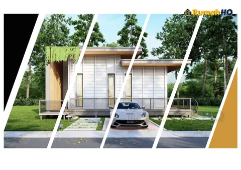 Pandangan 3D 1 daripada 5, rumah RHQ-E2-10 — Banglo Mini 1 Tingkat · 2 Bilik · 1 Bilik Air