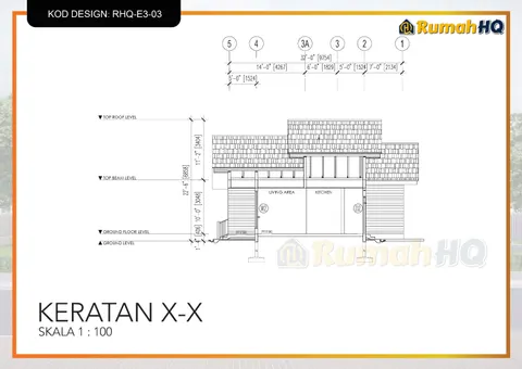 Lukisan teknikal rumah RHQ-E3-03, helaian 3 daripada 13