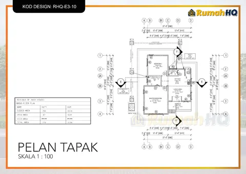 Lukisan teknikal rumah RHQ-E3-10, helaian 1 daripada 13