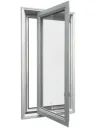 Tingkap bilik, ruang tamu, makan, dobi & dapur: Casement bingkai aluminium natural anodised, kaca jernih 5mm