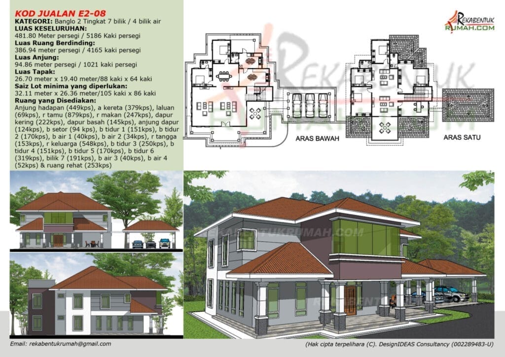 2 Tingkat <4,000 sqf 8 pelan rumah 2 tingkat - gambar 8