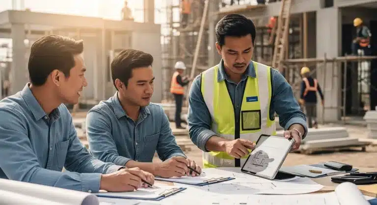7 Essential Steps for Your Home Construction Checklist 6 home construction checklist, blueprint, teamwork