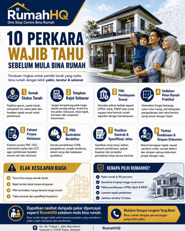10 Perkara Wajib Tahu Sebelum Mula Bina Rumah Jangan Mula Selagi Belum Semak 8 Perkara Kritikal Ini