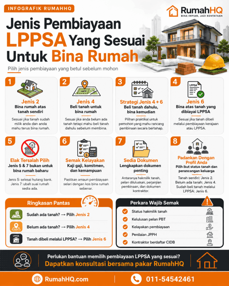 Jenis Pembiayaan LPPSA Untuk Bina Rumah: Ramai Penjawat Awam Salah Pilih — Ini Cara Pilih Yang Betul Sebelum Mohon! 9 Jenis Pembiayaan LPPSA Untuk Bina Rumah Ramai Penjawat Awam Salah Pilih — Ini Cara Pilih Yang Betul Sebelum Mohon