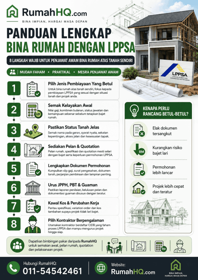 Panduan Lengkap Bina Rumah Dengan LPPSA: 8 Langkah Wajib Supaya Permohonan Mudah Lulus, Bajet Terkawal & Rumah Siap Tanpa Banyak Drama 1 panduan lgkap 1